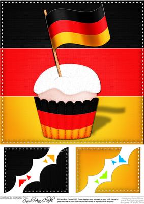 8 x 8 Flying the Flag Germany Scalloped Corner Topper