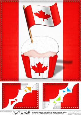 8 x 8 Flying the Flag Canada Scalloped Corner Topper