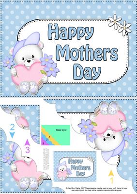 5x7 Teddy Tess Mothers Day Scallop Corner