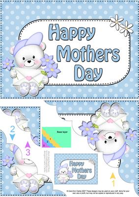 5x7 Teddy Tess Mothers Day Scallop Corner