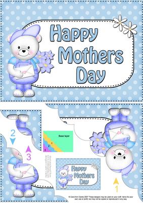 5x7 Teddy Tess Mothers Day Scallop Corner