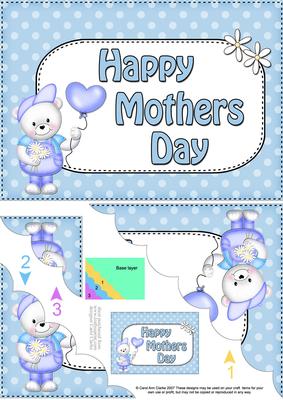 5x7 Teddy Tess Mothers Day Scallop Corner