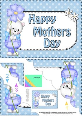 5x7 Teddy Tess Mothers Day Scallop Corner