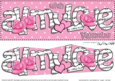 Lge Dl All My Love Valentine Hearts & Roses 3D Decoupage