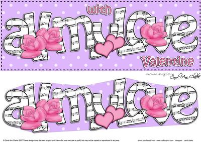 Lge Dl All My Love Valentine Hearts & Roses 3D Decoupage