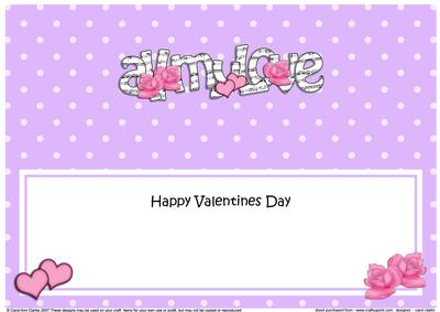 Lge Dl All My Love Valentine Hearts & Roses Insert