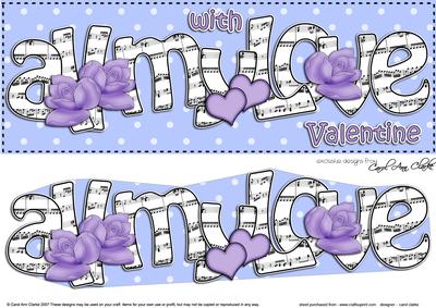 Lge Dl All My Love Valentine Hearts & Roses 3D Decoupage