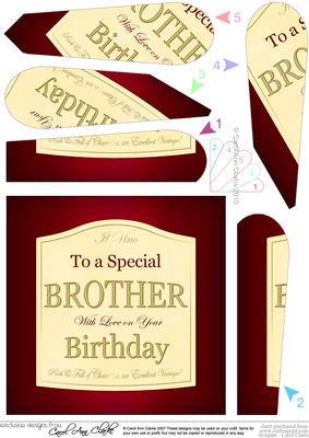 Brother Birthday Wine Label Fan Pyramage Topper