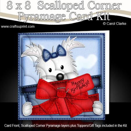 8 x 8 Jock Westie Dog Scalloped Corner Kit