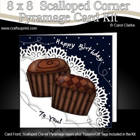 8 x 8 Birthday Chocolates Scalloped Corner Kit