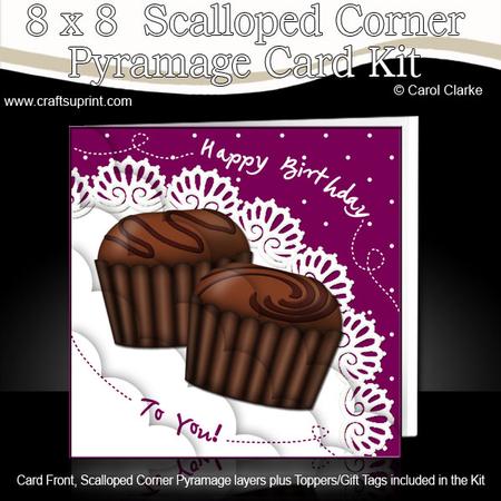 8 x 8 Birthday Chocolates Scalloped Corner Kit