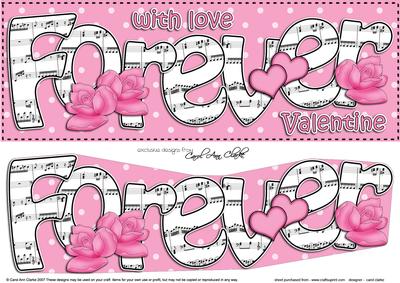 Lge Dl Love Forever Valentine Hearts & Roses 3D Decoupage