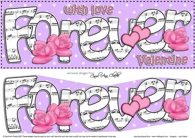 Lge Dl Love Forever Valentine Hearts & Roses 3D Decoupage