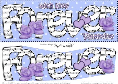 Lge Dl Love Forever Valentine Hearts & Roses 3D Decoupage