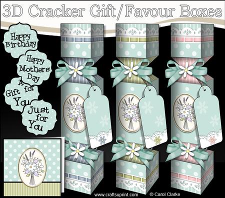 3D Floral Bouquet Cracker Gift Favour Boxes