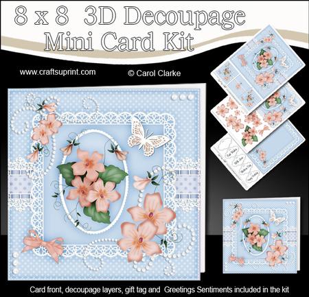 8x8 Pretty Violas & Lace a Touch of Elegance Mini Kit 3D Dec