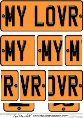 Dl My Lover Novelty Number Plate with Side Stacker