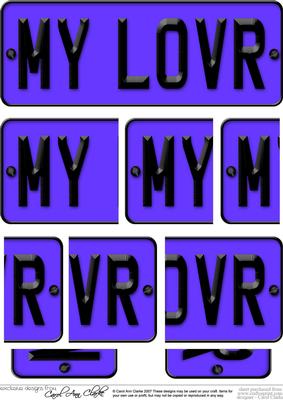 Dl My Lover Novelty Number Plate with Side Stacker