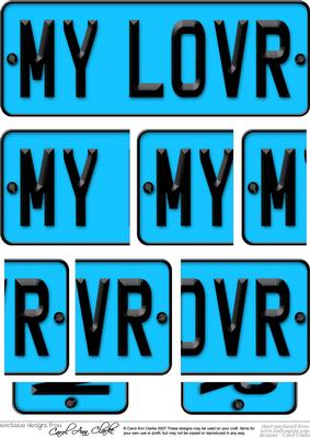 Dl My Lover Novelty Number Plate with Side Stacker