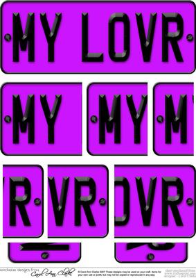 Dl My Lover Novelty Number Plate with Side Stacker