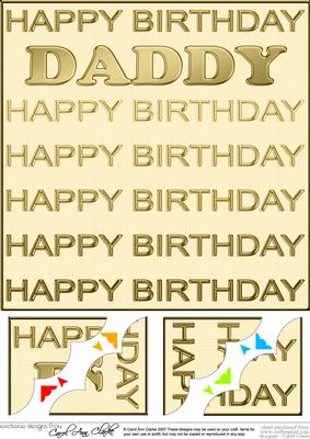8 x 8 Birthday Daddy Scalloped Corner Topper