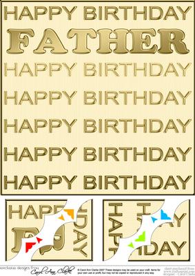 8 x 8 Birthday Father Scalloped Corner Topper