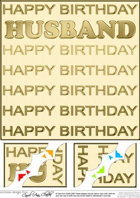 8 x 8 Birthday Husband Scalloped Corner Topper