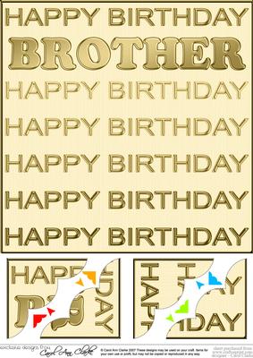 8 x 8 Birthday Brother Scalloped Corner Topper