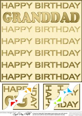 8 x 8 Birthday Granddad Scalloped Corner Topper