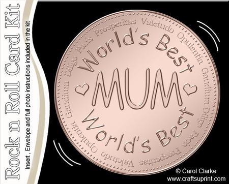 Worlds Best Mum Medal Rock N Roll Kit, Envelope and Insert