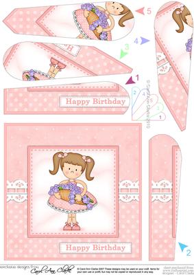 Girlz Liz's Flower Basket Fan Pyramage Topper