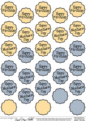 Birthday & Mothers Day Sentiment Gift Tags
