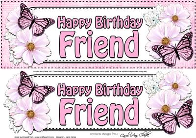 Large Dl Birthday Friend Floral Butterflies 3D Decoupage