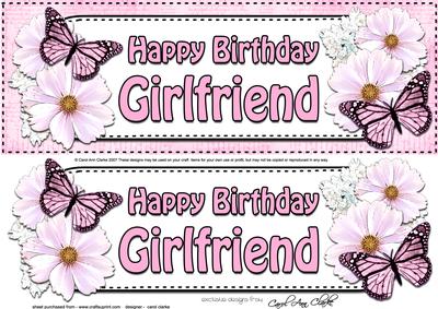 Large Dl Birthday Girlfriend Floral Butterflies 3D Decoupage