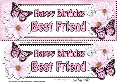 Large Dl Birthday Best Friend Floral Butterflies 3D Decoup