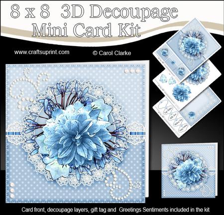 8x8 Bouquet & Lace a Touch of Elegance Mini Kit 3D Decoupage