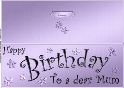 Large Dl Birthday Mum Quick Cut and Fold Card