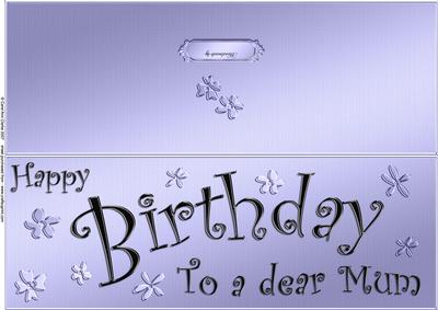 Large Dl Birthday Mum Quick Cut and Fold Card