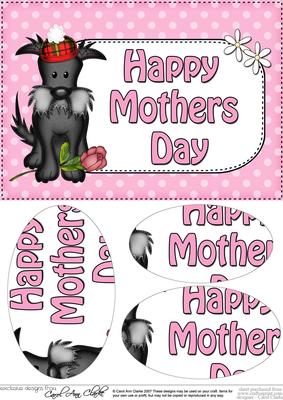 A5 Hamish Scottie Dog Mothers Day Dots Oval Pyramage