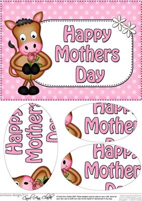 A5 Gigi Horse Mothers Day Dots Oval Pyramage