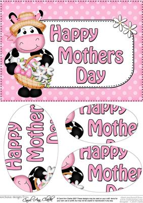A5 Milly Moo Cow Mothers Day Dots Oval Pyramage