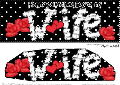 Lge Dl Valentine Wife Hearts & Roses 3D Decoupage