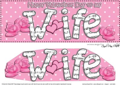 Lge Dl Valentine Wife Hearts & Roses 3D Decoupage