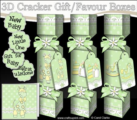 3D New Baby Cracker Gift Favour Boxes