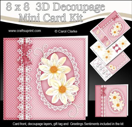 8x8 Flowers & Lace a Touch of Elegance Mini Kit 3D Decoupage