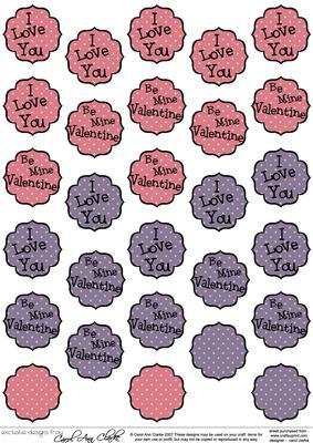 Valentine Love & Romance Sentiment Gift Tags