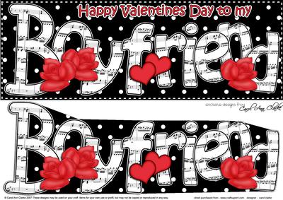 Lge Dl Valentine Boyfriend Hearts & Roses 3D Decoupage