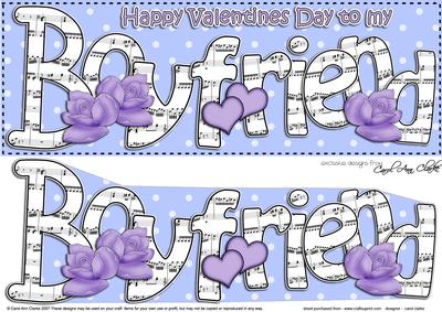 Lge Dl Valentine Boyfriend Hearts & Roses 3D Decoupage