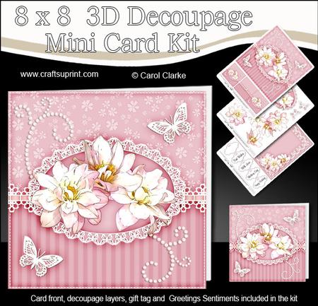 8x8 Flowers & Lace a Touch of Elegance Mini Kit 3D Decoupage