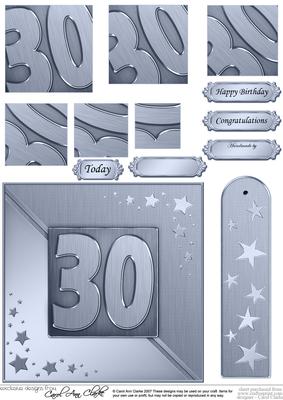 30th Metallic Age Quick Card with Twisted Pyramage